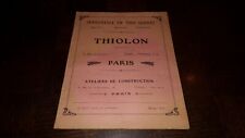 1922 catalogue thiolon d'occasion  Expédié en Belgium