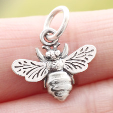 Trzmiel Pszczoła Wisiorek Charm w srebrze 925 Sterling Insect Bug Zwierzę na naszyjnik na sprzedaż  Wysyłka do Poland