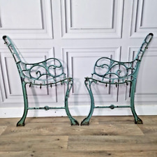 Reclaimed Vintage Decorative Ornate Cast Iron Metal Garden Bench Seat Ends for sale  Shipping to South Africa