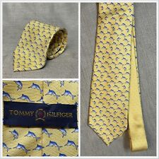 Vintage Tommy Hilfiger Tie Marlin Fish Pattern Yellow Fishing Saltwater Angler for sale  Shipping to South Africa