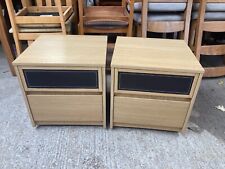 Alstons Light Brown Wood Effect Bedside Cabinets Drawers Units Tables x 2 for sale  Shipping to South Africa