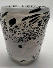 Black And White Art Glass Vase Abstract Contemporary Minimalist MCM planter for sale  Shipping to South Africa