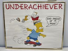 Pôster emoldurado The Simpsons Bart Simpson Skateboard “Underachiever” 1990 -BOM-! comprar usado  Enviando para Brazil