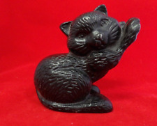 Vintage Black Solid Cast Iron Doorstop Bookend Black Kitty 51/2" Tall for sale  Shipping to South Africa