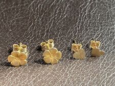 Vintage 9ct Gold Flower Earrings Studs Hallmarked 2 Pairs Small Hearts Ladies, used for sale  LINCOLN