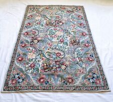 Usado, Tapete tapeçaria vintage ponto corrente feito à mão 100% lã art nouveau floral comprar usado  Enviando para Brazil