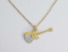 Usado, Pingente de berloque de guitarra corte redondo diamante 2,50 quilates com corrente acabamento em ouro amarelo 14k comprar usado  Enviando para Brazil