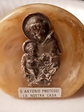 Antigo Saint Antonio Proteggi Anthony La Nostra Casa peso papel estátua metais 23/4" comprar usado  Enviando para Brazil