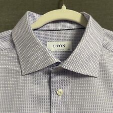 ETON Contemporary Shirt Mens 17.5 44 Button Dress Geometric Cutaway Business for sale  Shipping to South Africa