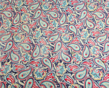 Vintage Feedsack Flour Sack Fabric 40s Paisley Blue Red 40" x 36" Farm Fresh, used for sale  Shipping to South Africa