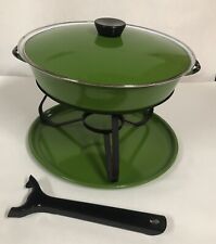 Usado, Conjunto de fondue vintage pote verde abacate Portugal B & M cabo de porcelana Douro 10"" comprar usado  Enviando para Brazil