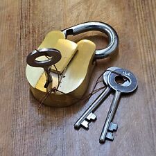 Cadeado vintage feito de latão com chave de trabalho trava estilo antigo rara comprar usado  Enviando para Brazil