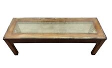 Vintage teak coffee table with glass top Mid-Century 139cm Long, used for sale  Shipping to South Africa