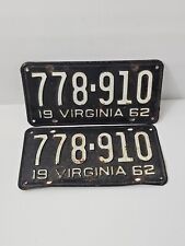 1962 virginia license for sale  Spotsylvania