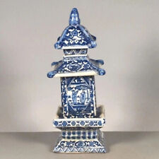 Usado, Jarrón de té chino azul y blanco porcelana dinastía Qing en forma de pagoda 19,5 cm segunda mano  Embacar hacia Argentina