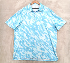 Camisa polo masculina Scales XXL 2XL azul desempenho geométrico golfe HR na frente, usado comprar usado  Enviando para Brazil