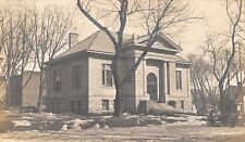 Sheldon IA Unfinished New Carnegie Library~Pile of Cement Blocks RPPC 1909 PC, used for sale  Shipping to South Africa