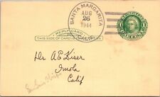 Goldpath: US POSTAL CARD 1944, SANTA MARGARITA, CAL CV520_P28 segunda mano  Embacar hacia Argentina