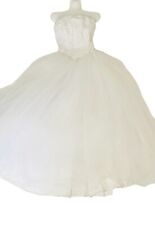 Vestido de baile DAVID'S BRIDAL de tule sem alças branco casamento/estreante/s16 tamanho 2 comprar usado  Enviando para Brazil