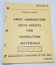 Tm 43-0001-38 Folhas de dados de munição para materiais de Demolição, Junho De 1981, usado comprar usado  Enviando para Brazil