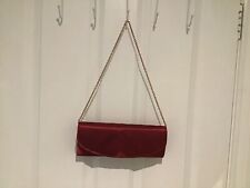 Red satin clutch for sale  BILLERICAY