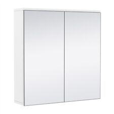  2-Tier Bathroom Mirror Wall Cabinet Double Door with Adjustable Shelf, White for sale  Shipping to South Africa