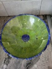 Lapis Lazuli And Serpentine Peridot Green Mix Natural Stone Bowl 8 inch Unique for sale  Shipping to South Africa