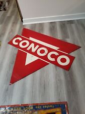 Usado, Placa de posto de gasolina Conoco vintage original da década de 1950 serviço de óleo em relevo de metal RARO comprar usado  Enviando para Brazil