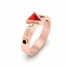 Anillo de Compromiso de la Santa Cruz Piedra Roja de Aja Jojo's Extraño Anillo de Boda Inspirado, usado segunda mano  Embacar hacia Mexico