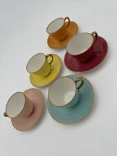 VTG Richard Ginori Italy demitasse espresso cup & saucer set, 5-SETS COLORS for sale  Shipping to South Africa
