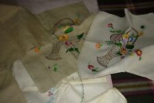 Vintage embroidered linen for sale  WIGAN