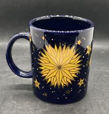 Taza de café de cerámica CELESTIAL Stars azul cobalto segunda mano  Embacar hacia Argentina