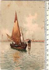 Cartolina dipinto imbarcazione usato  Italia