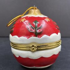 Anillo de tocador rojo cerámica árbol de Navidad adorno caja vacaciones decoración retro decoración segunda mano  Embacar hacia Argentina