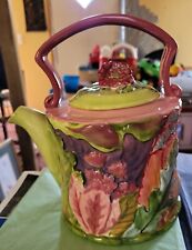 TRACY PORTER THE CITRINE COLLECTION TEA POT Tropical Hand Painted Floral MINT for sale  Shipping to South Africa