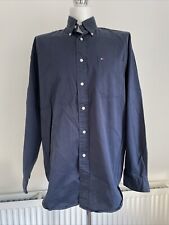 Tommy Hilfiger Shirt Men’s Navy Blue Cotton Pocket Logo Large Long Sleeve for sale  Shipping to South Africa