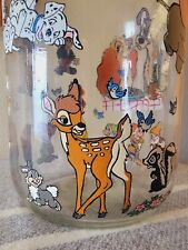 Hand-Painted DISNEY CHARACTERS Glass Cookie JAR Bambi/Snow White/Mickey/Dumbo+++ for sale  Antigo