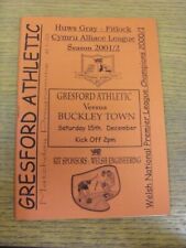 2001 gresford athletic for sale  BIRMINGHAM