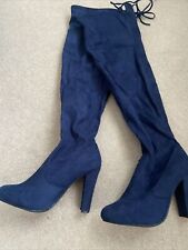 Navy knee boots for sale  ST. HELENS