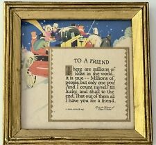 Buzza Motto 1927 Friendship Quote By Edgar A. Guest Framed Print 5  7/8” Vintage, used for sale  Shipping to South Africa