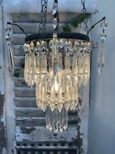 Candelabro francês vintage, lustre de cristal, lustre cachoeira deslumbrante comprar usado  Enviando para Brazil