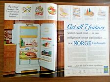 1954 Norge Customatic Refrigerator-Freezer Combination Ad, used for sale  Shipping to South Africa