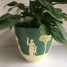 Vintage Green Wedgwood Jasperware Style Plastic Plant Pot Indoor By Dialene, used for sale  Shipping to South Africa