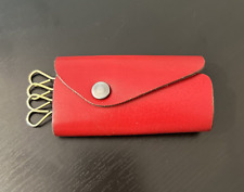 Vintage Hanna Red Leather Key Holder Case Wallet 4 Rings for sale  Shipping to South Africa