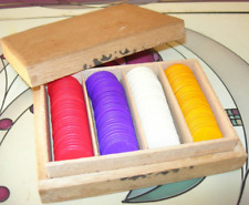 Poker chips wooden for sale  HEANOR