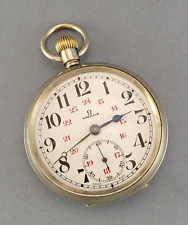 Usado, Antigo relógio de bolso Omega Railroad. Banhado a prata 53 mm. Face aberta. Ca 1910's comprar usado  Enviando para Brazil