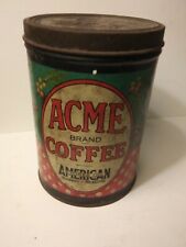 Lata de café vintage da marca Acme, 1 lb de altura, American Stores Co, Filadélfia com tampa comprar usado  Enviando para Brazil