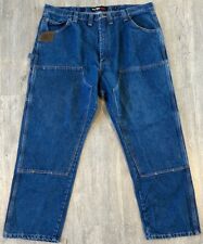 VTG Y2k WRANGLER Riggs wyblakłe podwójne kolano niebieskie dżinsy 44x32 spodnie robocze dżinsowe na sprzedaż  Wysyłka do Poland