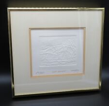 Framed Pressed Etching "LES DUNES" signed numbered 39/250 Unique style   for sale  Shipping to Canada