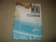 Mini clubman handbook for sale  WOTTON-UNDER-EDGE